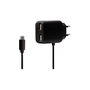 LogiLink Cargador USB-A de 10,5 W con 3 puertos y cable Micro-USB, negro
