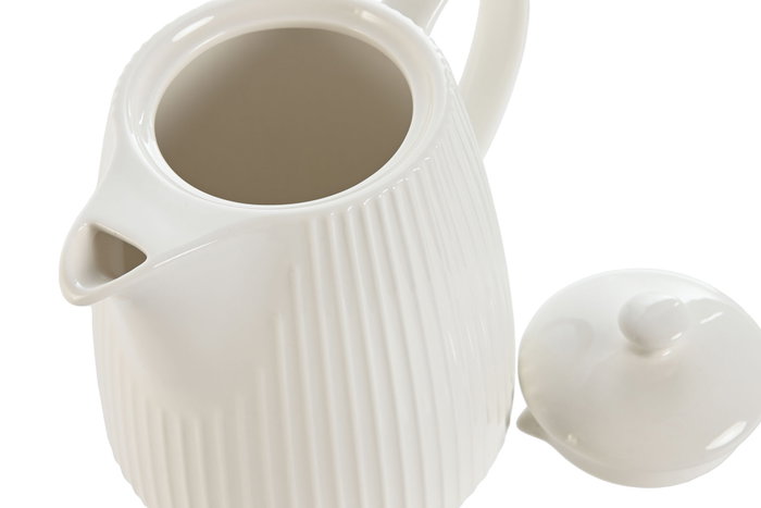 DKD Home Decor Tetera Carve loving 24 Blanco Porcelana 12 x 15 x 18.6 cm