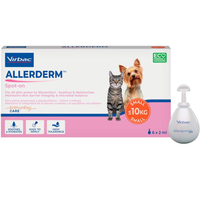 Virbac Allerderm Spot-On 2 ml (6 pipetas) para perros y gatos < 10 kg