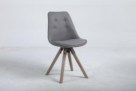 DKD Home Decor Silla de Roble y Poliéster Gris Oscuro