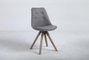 DKD Home Decor Silla de Roble y Poliéster Gris Oscuro