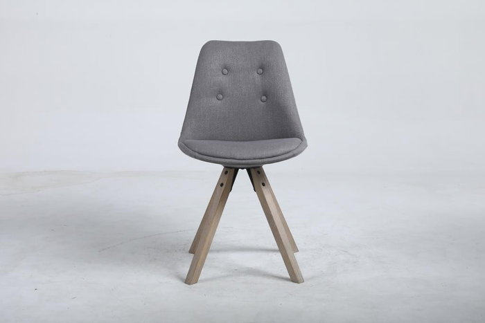DKD Home Decor Silla de Roble y Poliéster Gris Oscuro