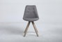 DKD Home Decor Silla de Roble y Poliéster Gris Oscuro