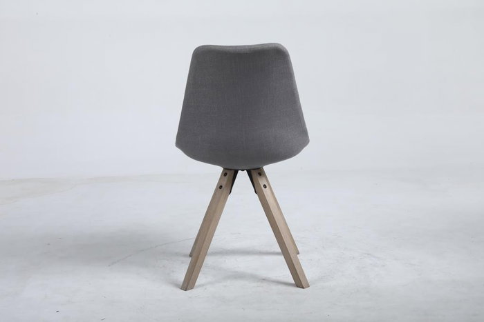 DKD Home Decor Silla de Roble y Poliéster Gris Oscuro