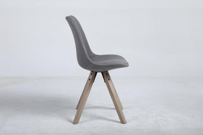 DKD Home Decor Silla de Roble y Poliéster Gris Oscuro