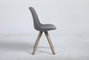 DKD Home Decor Silla de Roble y Poliéster Gris Oscuro