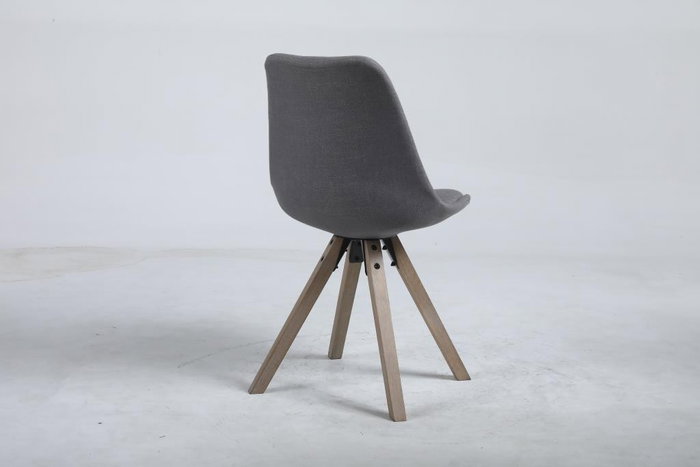 DKD Home Decor Silla de Roble y Poliéster Gris Oscuro