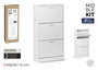 Inde - Zapatero 3 Niveles Color Blanco, Mueble Organizador para Zapatos