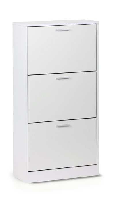 Inde - Zapatero 3 Niveles Color Blanco, Mueble Organizador para Zapatos