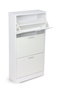 Inde - Zapatero 3 Niveles Color Blanco, Mueble Organizador para Zapatos