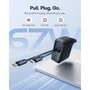 Baseus E0121D00 Cargador de 67W con 3 puertos USB Tipo C y cable retráctil, Negro