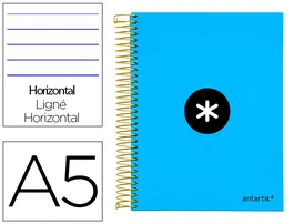 Antartik Cuaderno espiral A5 Micro azul 120 hojas 100 g