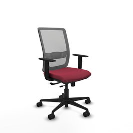 PIQUERAS Y CRESPO Silla de oficina Haches con mecanismo Sincro/Traslack, Granate y Gris