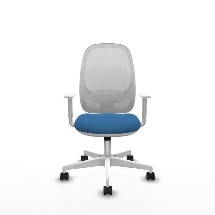 PIQUERAS Y CRESPO Silla de oficina Cilanco con mecanismo Sincro, Azul claro y Blanco