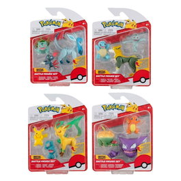 Jazwares Pack 3 Figuras Pokémon Batalla Ola, Surtido de 4 Packs con Pikachu, Bulbasaur, Squirtle, Charmander y más