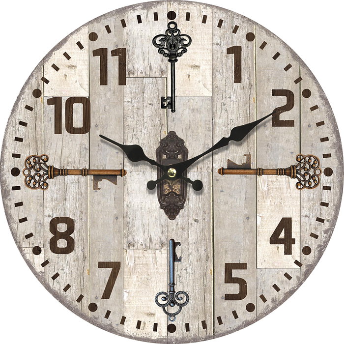 DKD Home Decor Reloj de Pared Gris Beige 34 x 34 x 4 cm (2 Unidades)