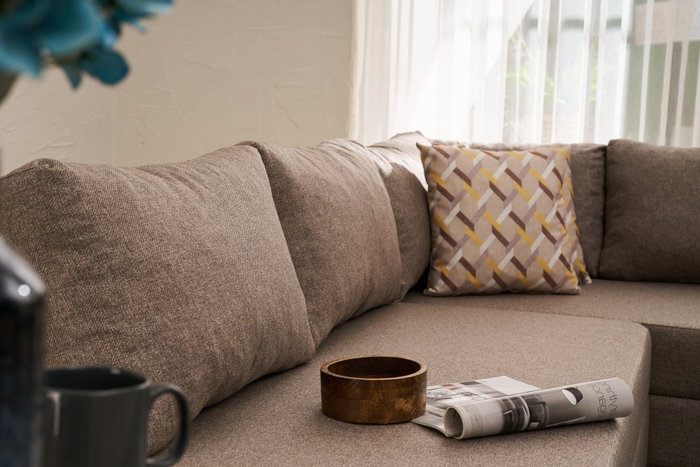 Atelier Del Sofa Aly Arzilla Left - Sofá Cama Esquinero Marrón 280x210x83 cm, Tamaño Cama 150x190 cm