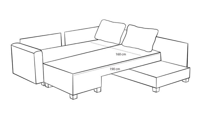 Atelier Del Sofa Aly Arzilla Left - Sofá Cama Esquinero Marrón 280x210x83 cm, Tamaño Cama 150x190 cm