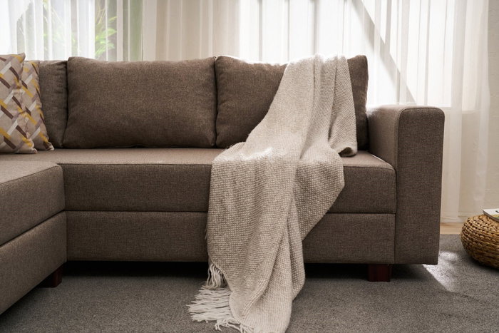 Atelier Del Sofa Aly Arzilla Left - Sofá Cama Esquinero Marrón 280x210x83 cm, Tamaño Cama 150x190 cm