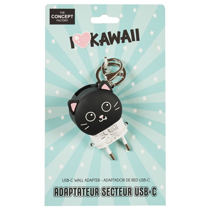 The Concept Factory Adaptador Tipo C Gato Kawaii Plástico