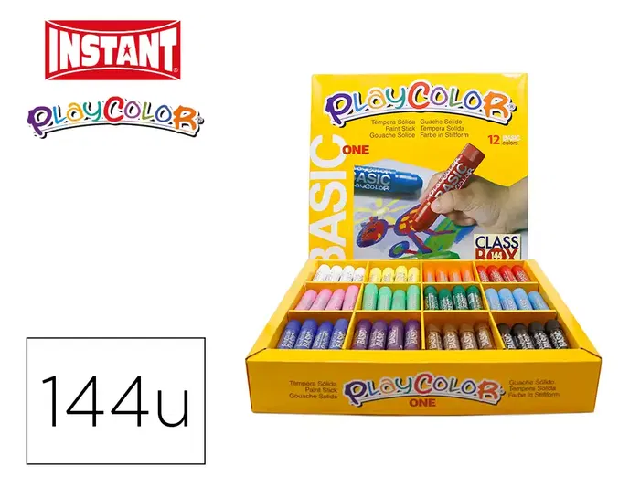 Instant Tempera Solida en Barra Playcolor Escolar Caja de 144 Unidades 12 Colores Surtidos Instant Tempera Solida en Barra Playcolor Escolar Caja de 144 Unidades 12 Colores Surtidos