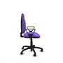 Silla de oficina Algarra con mecanismo Contacto permanente básico tapizada con Tela color Lila. Equipada con Base poliamida negra, Brazos fijos y Ruedas de parqué