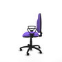 Silla de oficina Algarra con mecanismo Contacto permanente básico tapizada con Tela color Lila. Equipada con Base poliamida negra, Brazos fijos y Ruedas de parqué
