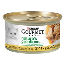 Purina Gourmet Nature's Creations Comida Húmeda para Gato - Caja 24 Latas 85g, Recetas de Pollo con Ingredientes Naturales