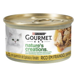 Purina Gourmet Nature's Creations Comida Húmeda para Gato - Caja 24 Latas 85g, Recetas de Pollo con Ingredientes Naturales