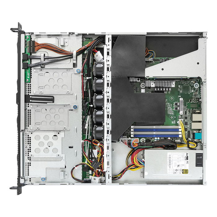 ASRock Barebone 1U4LW-X570 para servidor rack (1U) con socket AM4, chipset AMD X570, soporte para DDR4 ECC hasta 32 GB, 9 bahías hot-swap y fuente 400W 80 PLUS Gold