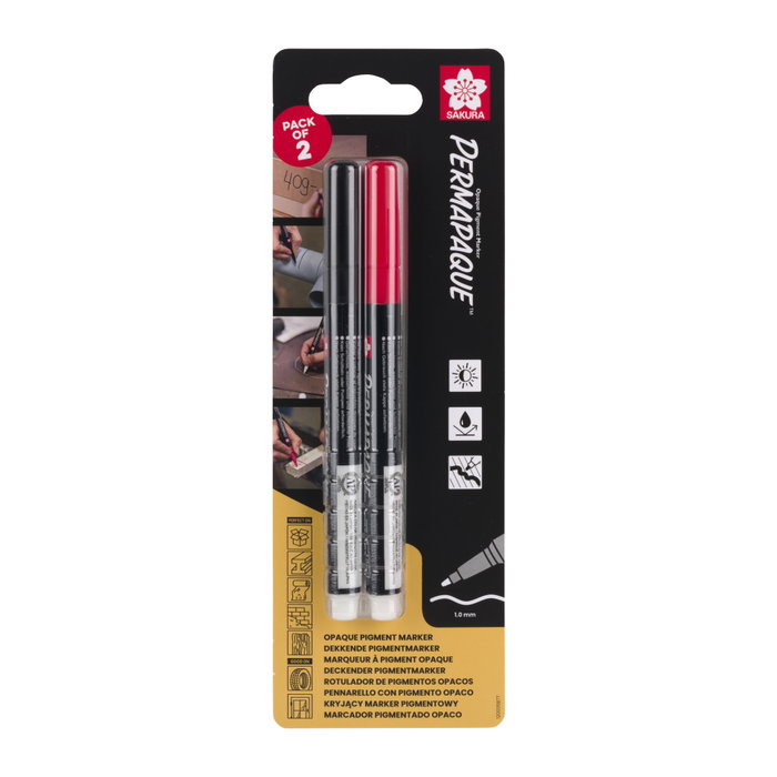 Sakura Permapaque Fino set Negro + Rojo Sakura Permapaque Fino set Negro + Rojo