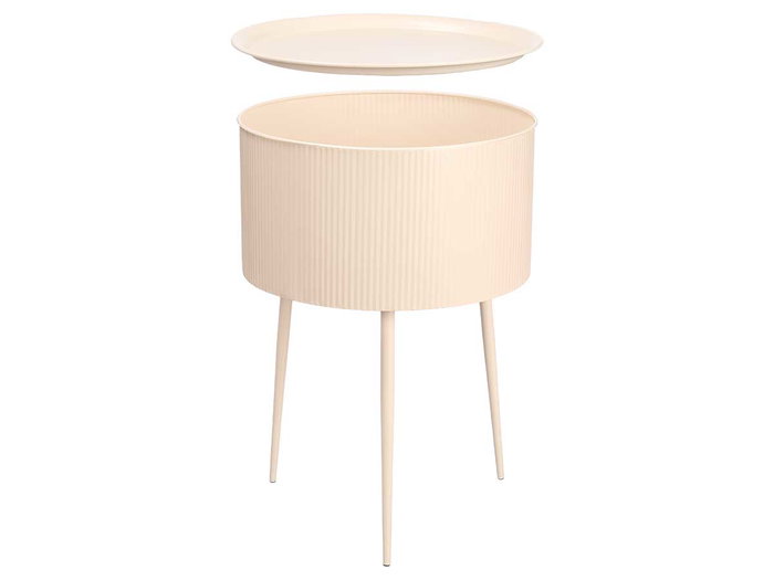 Giftdecor Mesa Auxiliar Redonda Beige 40x40x57 cm
