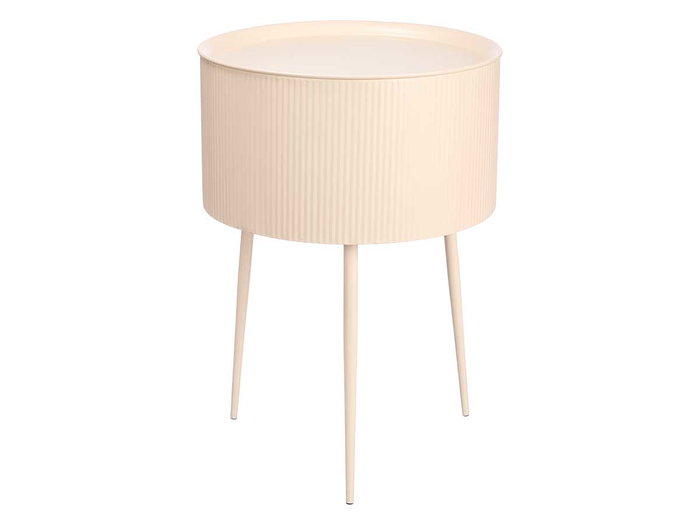 Giftdecor Mesa Auxiliar Redonda Beige 40x40x57 cm