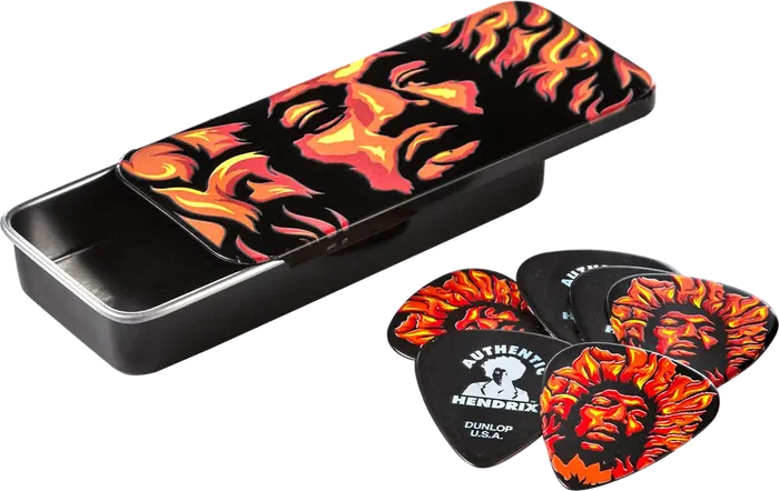 DUNLOP 8006 Caja 6 Púas Signature Jimmy Hendrix Voodoo Fire