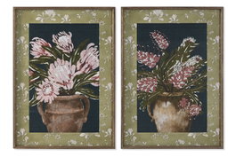 DKD Home Decor Cuadro Cristal Abeto 50x2,5x70 Florero Surtido de 2 Unidades