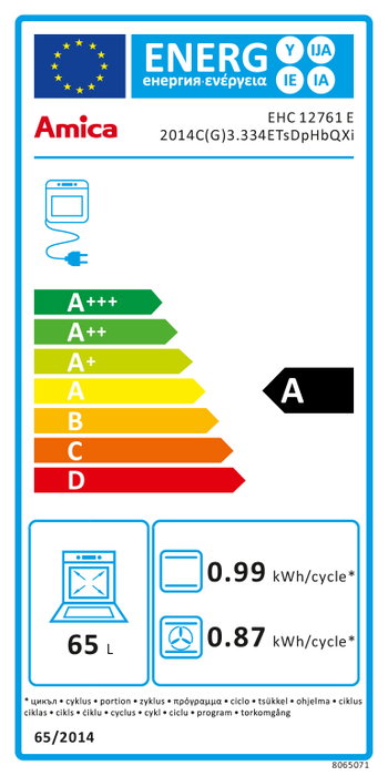 Amica EHC 12761 E Set de cocina con placa vitrocerámica y horno eléctrico