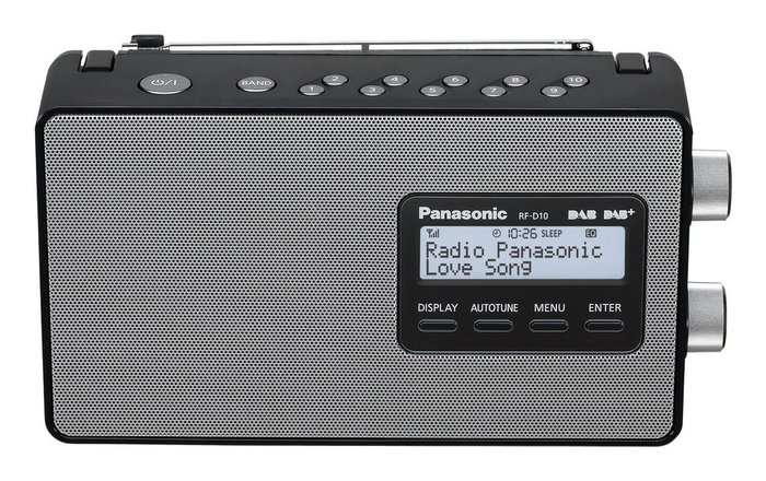 Panasonic RF-D10 Radio Personal Digital con Sintonizador DAB, DAB+ y FM, Pantalla LCD, Ecualizador, Color Negro