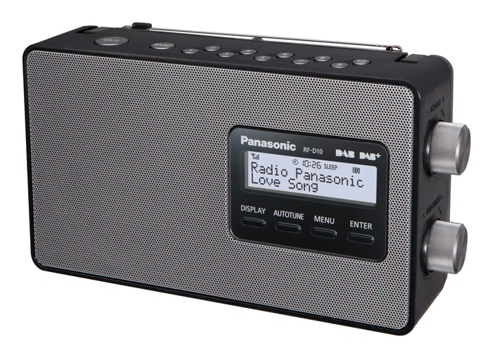 Panasonic RF-D10 Radio Personal Digital con Sintonizador DAB, DAB+ y FM, Pantalla LCD, Ecualizador, Color Negro