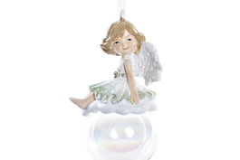 DKD Home Decor Decoración Colgante Navidad Tradicional Blanco Rosa 4.5 x 8 x 4.5 cm (12 Unidades)