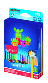 Rotulador Fibra Maped Color´Peps Long Life Ultralavable Estuche Regalo De 15
