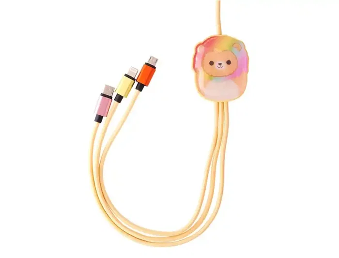 Wondee Cable de carga Squishmallows 3 en 1 (micro USB, USB-C, Lightning) Leonard El León 1.2 m, trenzado, carga rápida, licencia oficial Wondee Cable de carga Squishmallows 3 en 1 (micro USB, USB-C, Lightning) Leonard El León 1.2 m, trenzado, carga rápida, licencia oficial
