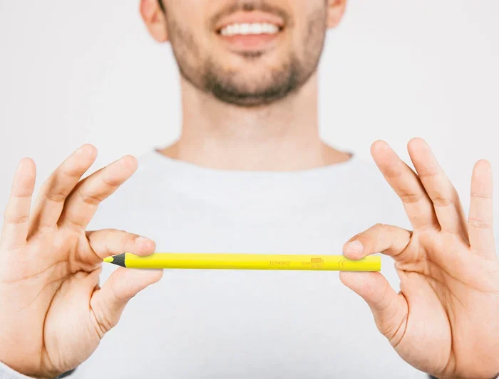 Liderpapel Lápices Fluorescente Jumbo Neón Amarillo Triangular Mina Resistente