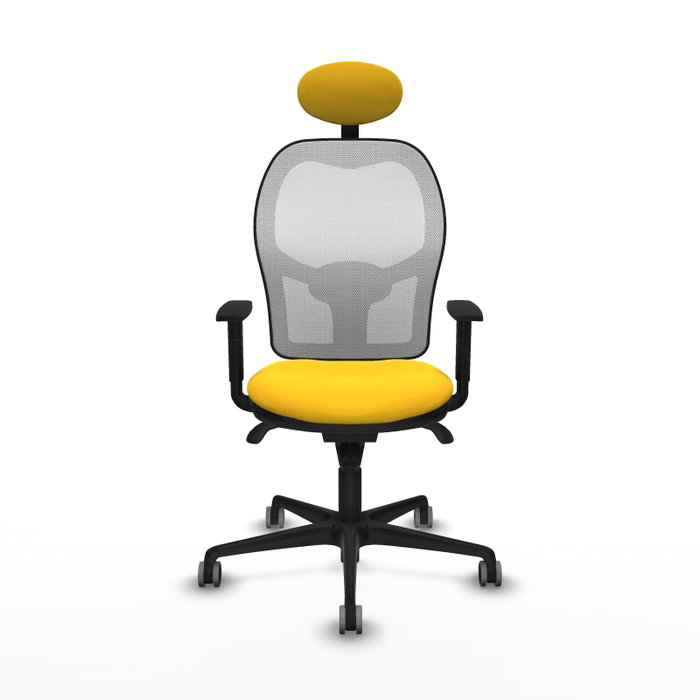 PIQUERAS Y CRESPO Silla de oficina Jorquera con mecanismo Sincro, Amarillo y Blanco PIQUERAS Y CRESPO Silla de oficina Jorquera con mecanismo Sincro, Amarillo y Blanco