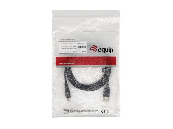 Equip Cable USB 2.0 de USB-A a USB-C de 2m Negro