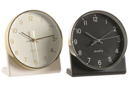 DKD Home Decor Set de 2 Relojes de Sobremesa PVC Blanco y Negro