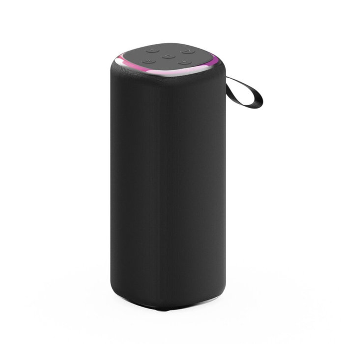 Gembird SPK-BT-LED-08L Altavoz Portátil con Efecto LED RGB Negro