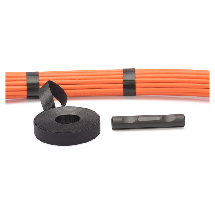 Digitus Klettband Velcro de 20 mm de Ancho x 10 Metros de Largo, Negro, Rollo de Cinta Adhesiva de Gancho y Bucle, Referencia Klettband 20mm breit 10m Rolle