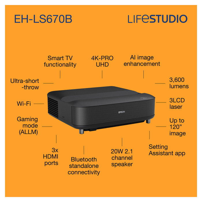Epson Lifestudio Grand EH-LS670B Negro metalizado