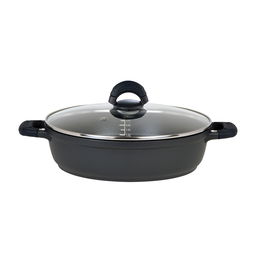 GSW Cacerola con Tapa 3,8 L Silcoguss Noir Inducción Ø 28 cm Aluminio Fundición 6 Unidades Apta Lavavajillas