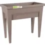 Eda Área de Vegetales City Veg & Table con Mesa, Huerto Urbano Resistente a Heladas y UV, Taupe, 73x38.5x68cm, 57L